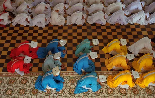 Prayers at Caodai Temple in Tay Ninh