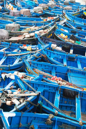 Essaouira blue fishing boats