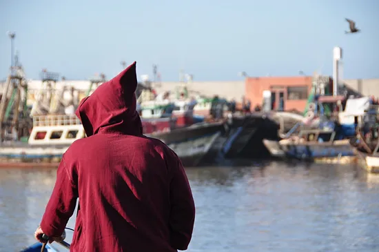 Essaouira man in red jalaba