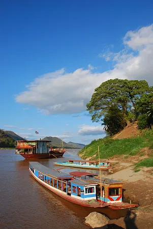 Laung Prabang boats on the Mekong