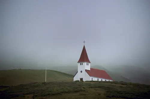 Church in the fog