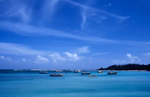 Fishing boats in Weligama Bay